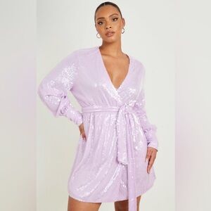 💜BOOHOO SEQUIN LILAC WRAP 💜